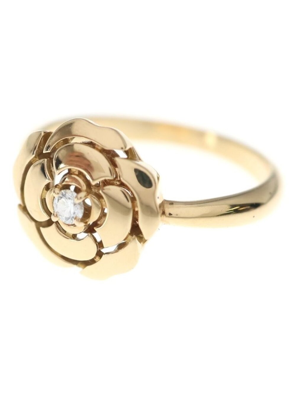 Chanel Camellia Diamond 18k Pink Gold Ring